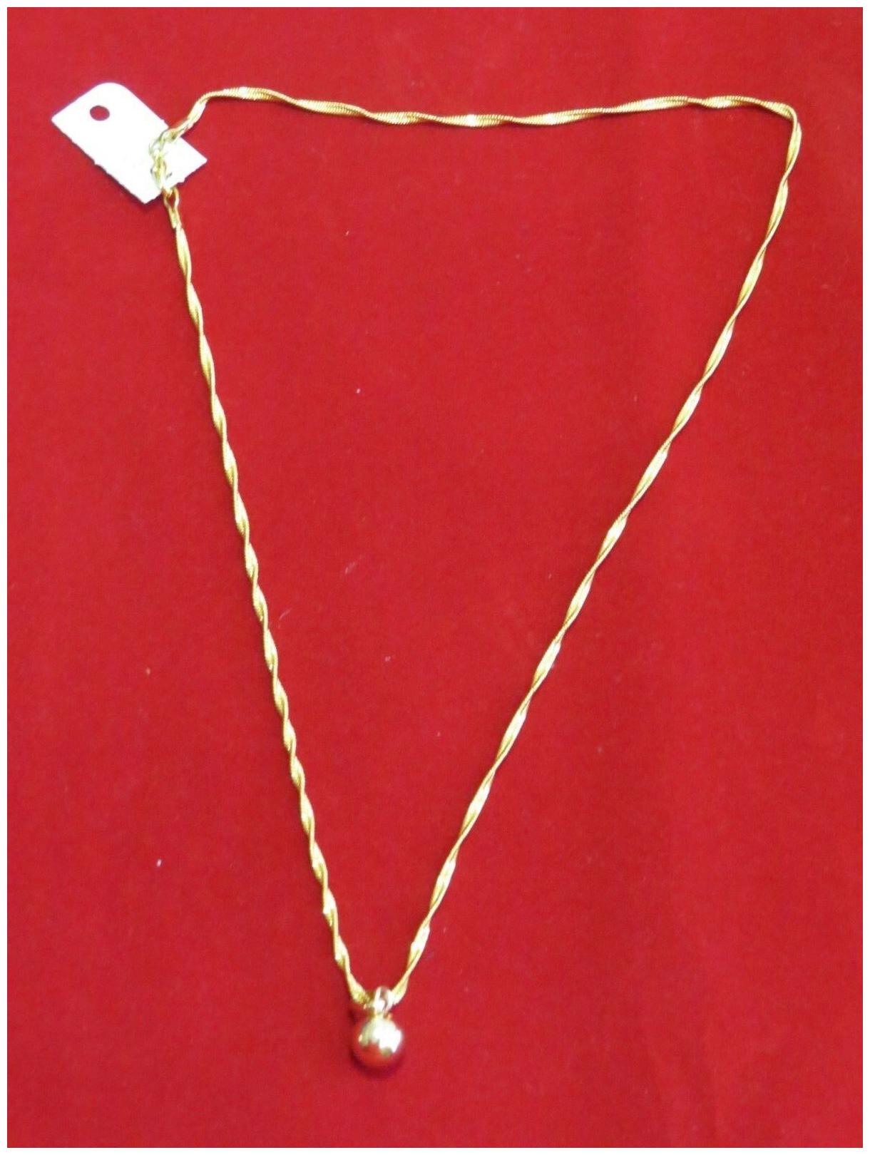

NEW BIJOUX JUMEAUX 18 INCH NECKLACES CHAIN GOLD PLATED WITH GOLD BALL CHARM