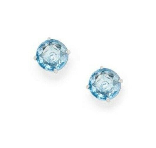 

NEW FOSSIL SILVER TONE STAINLESS STEEL BLUE CRYSTAL STUD EARRINGS JA6470040
