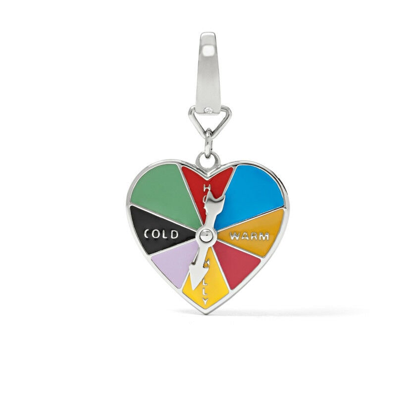 

NEW FOSSIL SILVER TONE STAINLESS STEEL HEART WHEEL CHARM PENDANT-JF01172040