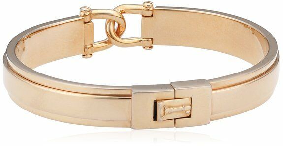 

NEW-FOSSIL VINTAGE ROSE GOLD TONE S STEEL D-LINK HINGE BRACELET JF00810791M