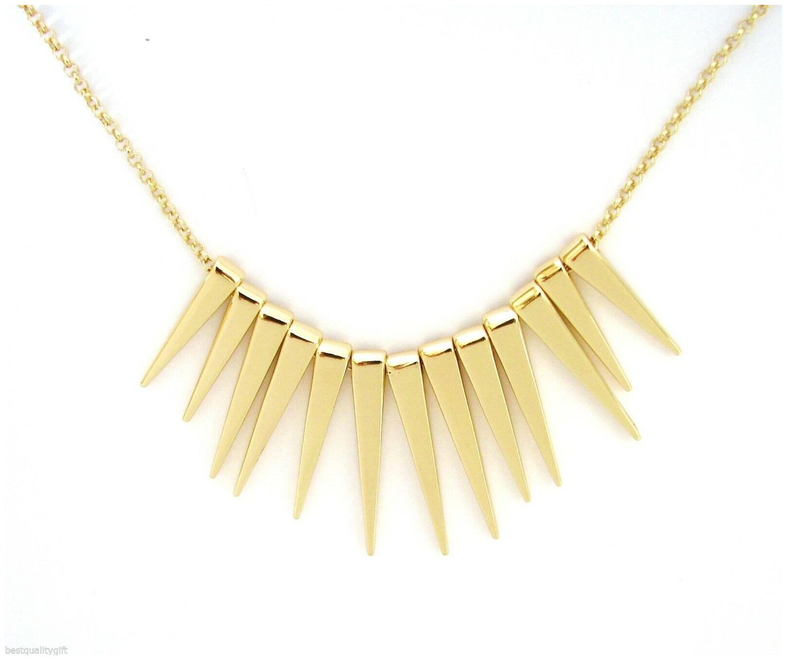 

NEW GUESS GOLD TONE CHAIN MULTIPLE SPIKES ADJUSTABLE NECKLACE