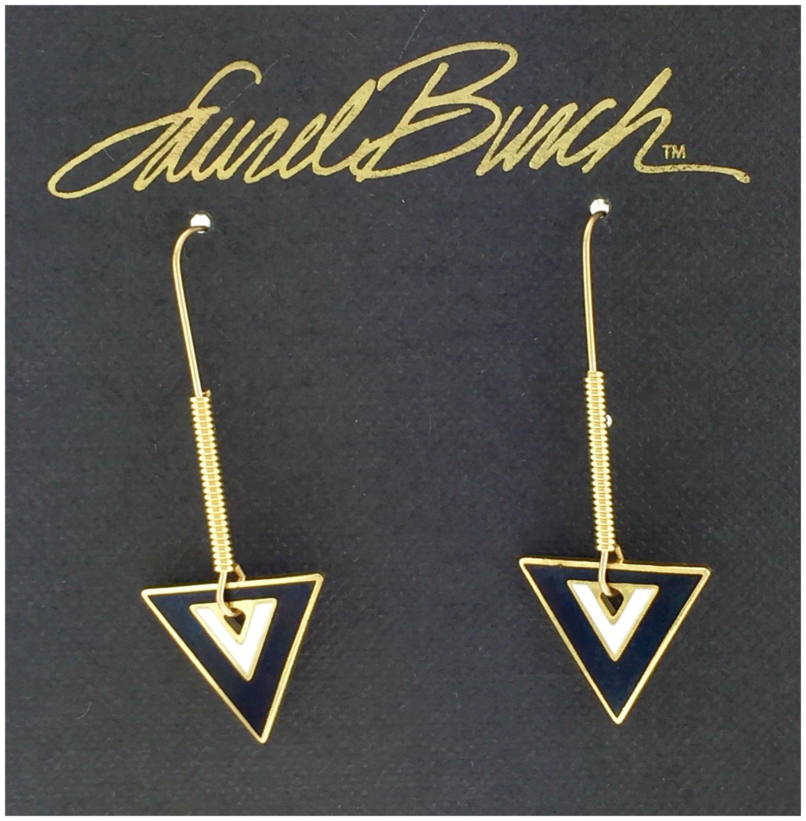 

NEW Laurel Burch ARROWS Gold Cloisonn Retired Earrings