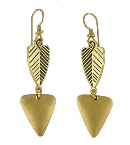 

NEW Laurel Burch BLESSINGS Gold Black Earrings