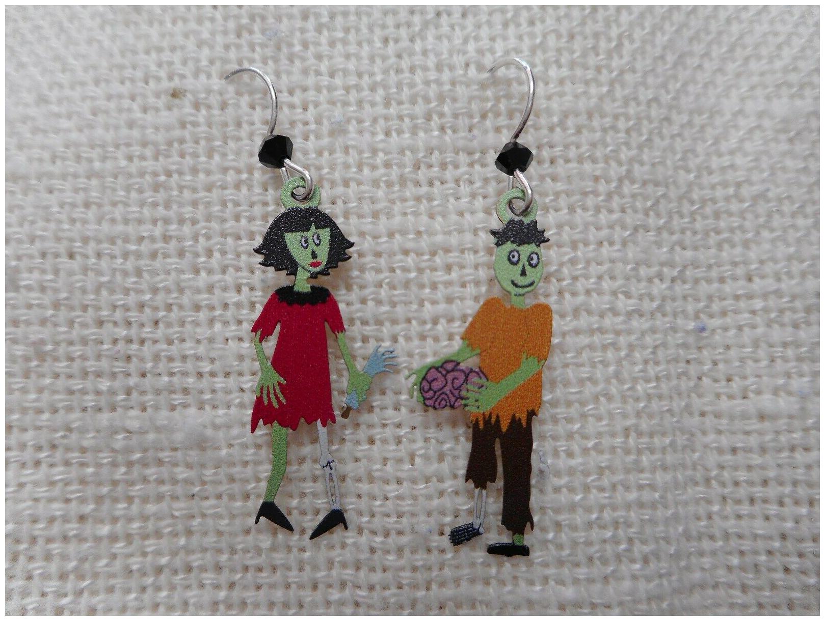 

NEW Male Female Zombie Earrings from Sienna Sky Left Hand Studios