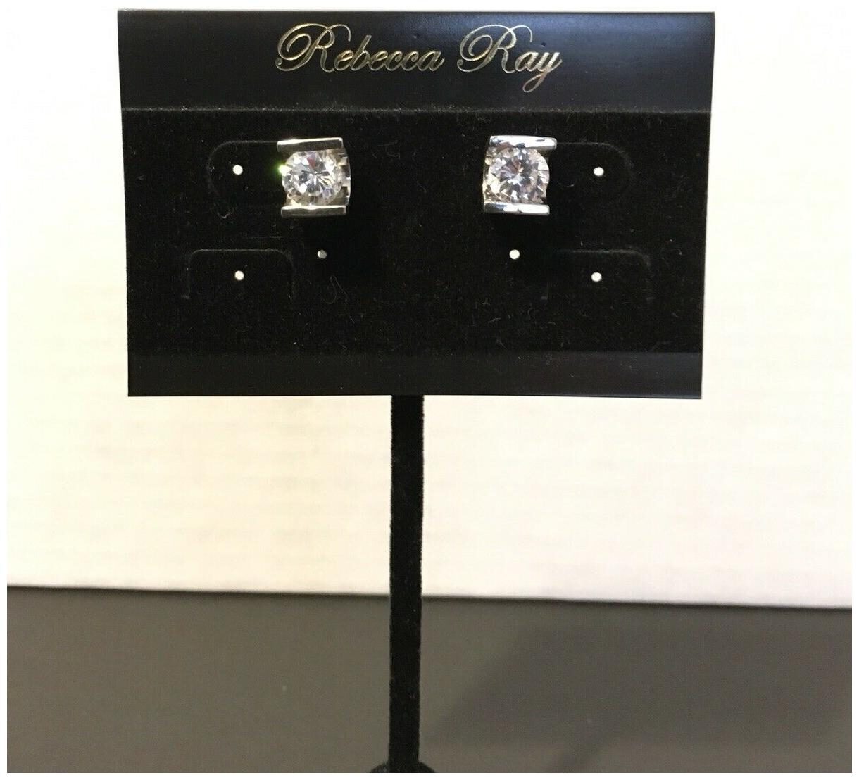 

NEW REBECCA RAY SILVER TONE WITH RHINESTONE POST EARRINGS