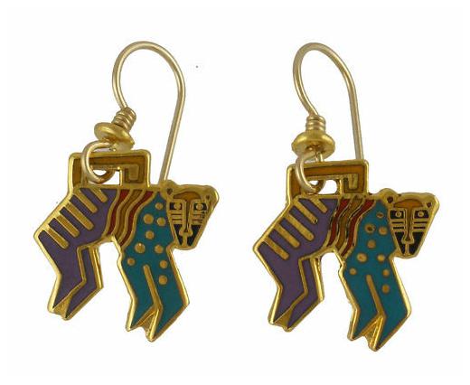 

NEW Retired Laurel Burch MYTHICAL MONKEY Gold Earrings