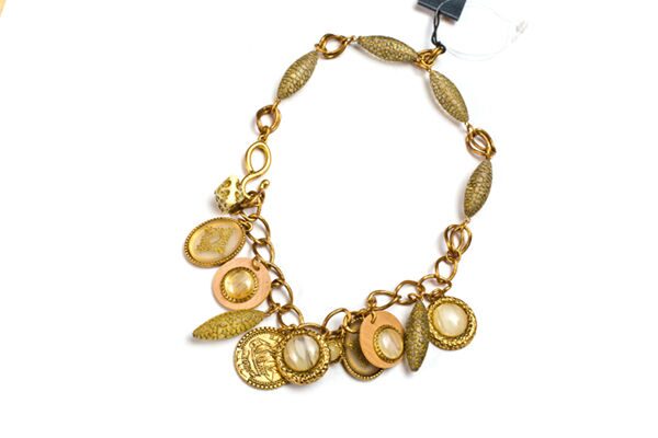 

Nicole Miller New York Goldtone 16 Charm Necklace New With Tag