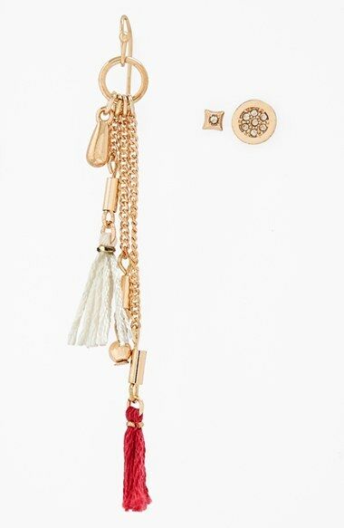 

Nordstrom Leith Dripping Tassel tud Mismatched Earrings (Set of 3) NWT 28 LOT 2