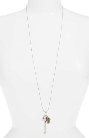 

Nordstrom Treasure and Bond Metallic Druzy Initial Cluster Pendant T Necklace 38