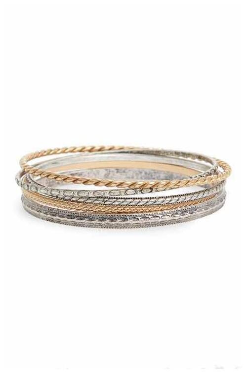 

Nordstrom Treasure Bond Gold Rhodium bangle set of 5 NWT 39