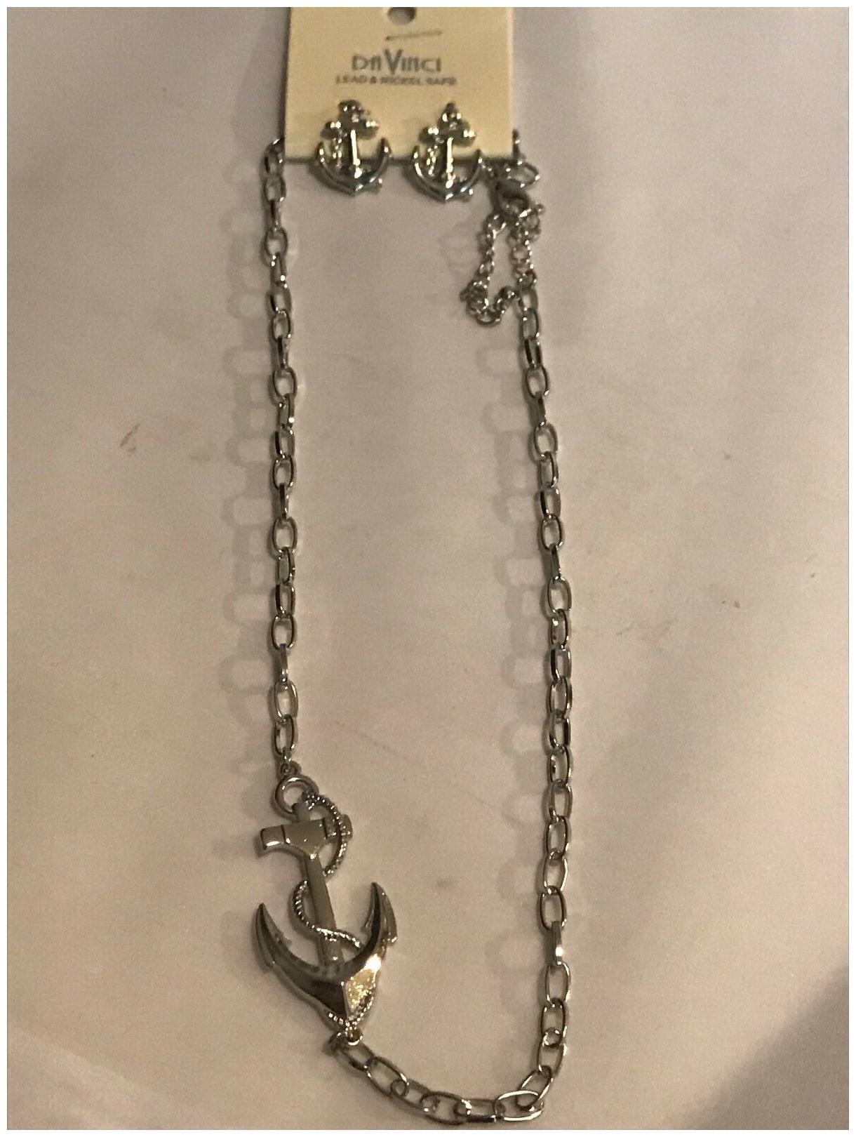 

NWT Davinci Lead Nickel Compliance SAILING ANCHOR Necklace and Earring Set