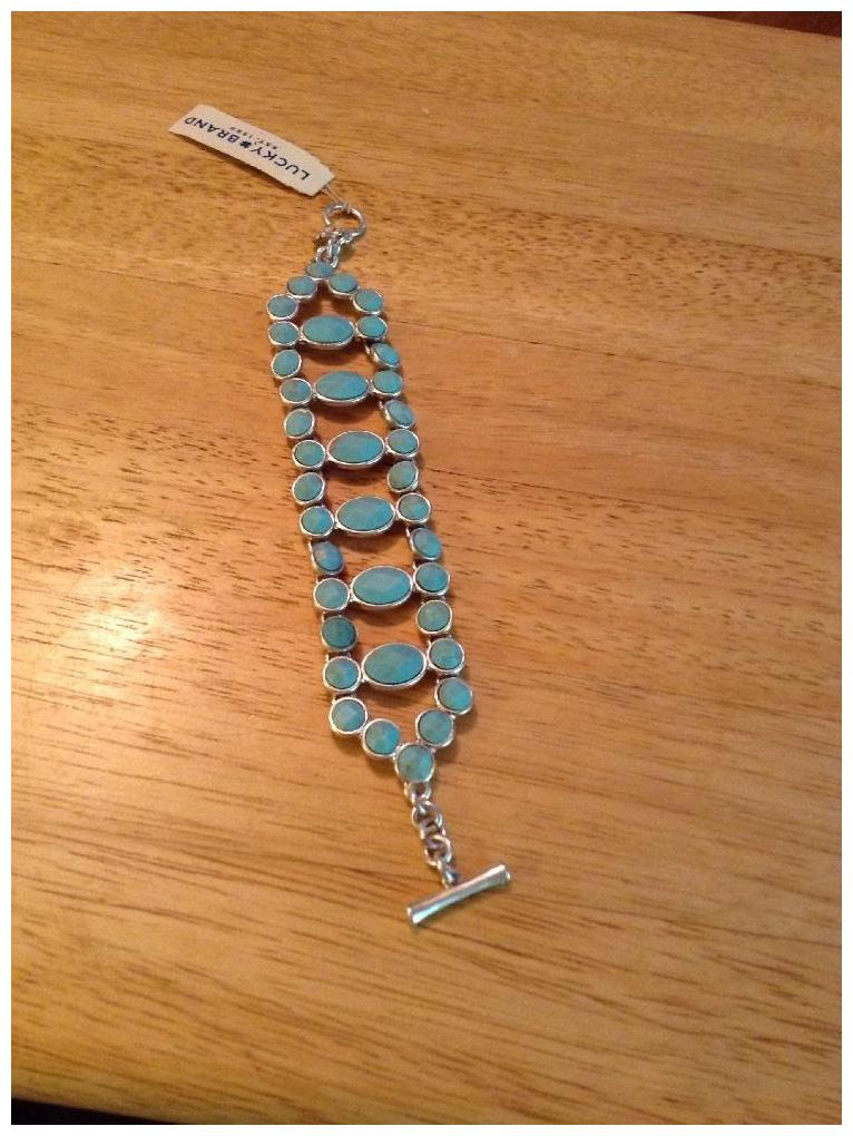 

NWT Lucky Brand 7-1 2 Turquoise Colored Stone Bracelet