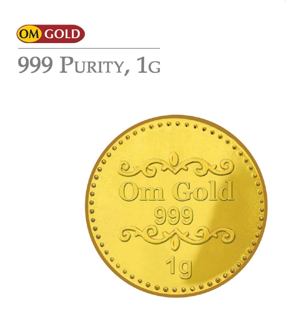 Om Gold Coin 1 gram 999 Purity Gold Coin