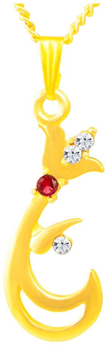 OM Jewells 24K Gold Plated Side Faced Auspious Lord Ganesha/Ganpati God Pendant for Men and Women PD1000805