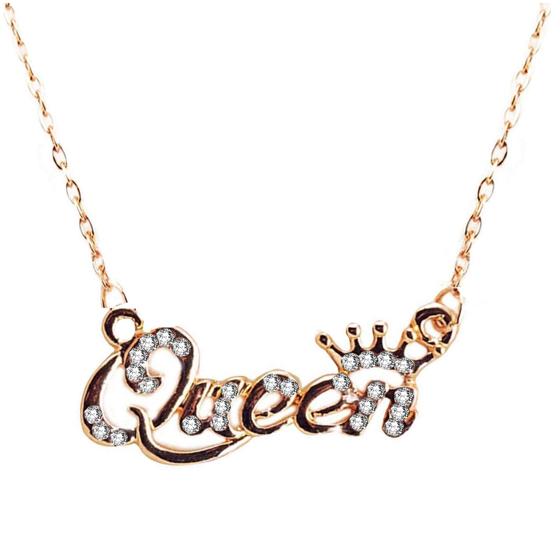 Buy Om Jewells Crystal Jewellery Ravishing Gold Platted Queen Pendant Necklace With Chain With Crystal Elements For Girls And Women Pd Online At Low Prices In India Paytmmall Com