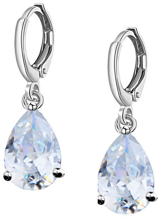 

OOMPH Brass Cubic Zirconia Drop Earring For Women