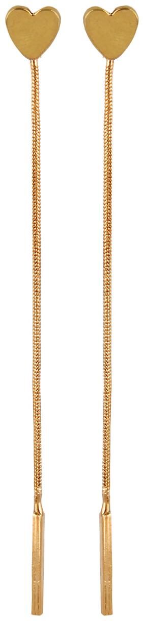 

OOMPH Jewellery Gold Two-in-One Love Heart Drop Earrings for Women