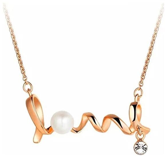 

OOMPH Jewellery Gold Plated Pearl Love Pendant Fashion Necklace for Women Girls Lasting Love Collection