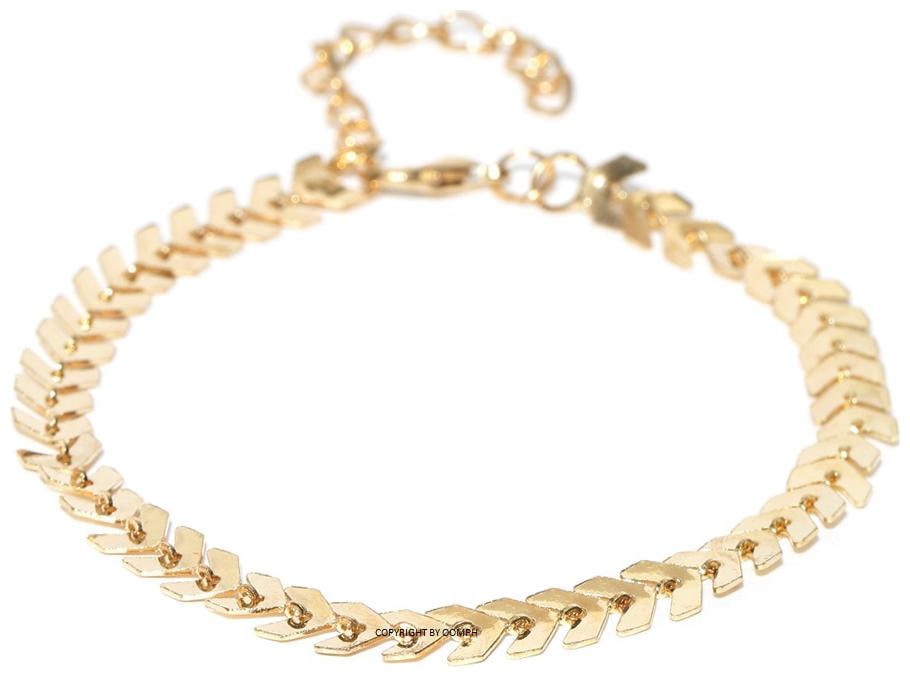 

OOMPH Jewellery Gold Tone Minimal Leaf Motif Anklet