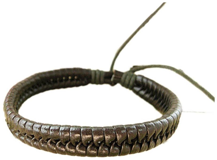 

OOMPH Jewellery Dark Brown Braided Leather Handmade Wrap Bracelet For Men