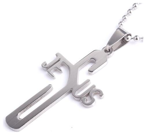 

OOMPH Jewellery Silver Stainless Steel Jesus Cross Wrap Pendant for Men