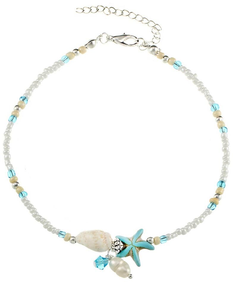 

OOMPH Jewellery Silver Tone Pearl Bohemian Anklet (Single Piece)
