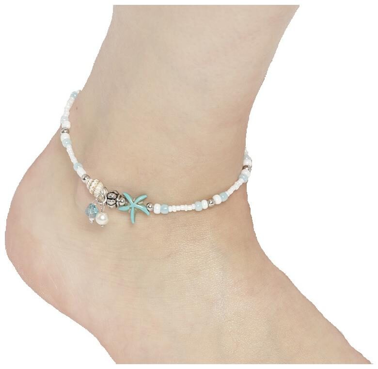 

OOMPH Jewellery Silver Tone Pearl Sea Shell Beads Bohemian Fashion Anklet For Women Girls
