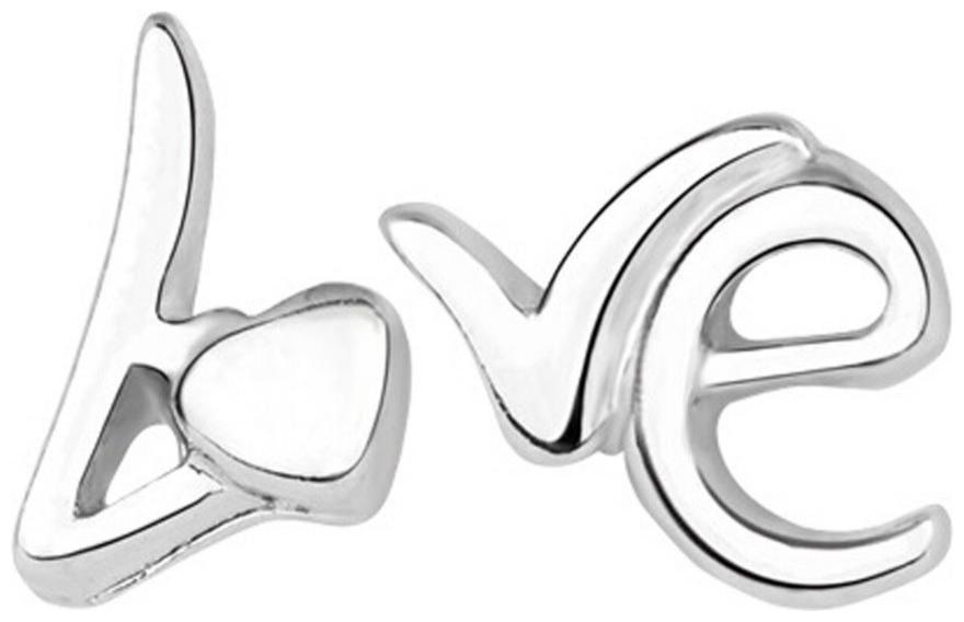 

OOMPH Jewellery Silver Tone Small Love Fashion Ear Stud Earrings For Women Girls