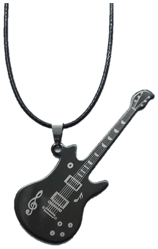 

OOMPH Jewellery Black Titanium Steel Guitar Biker Pendant Necklace for Men Boys