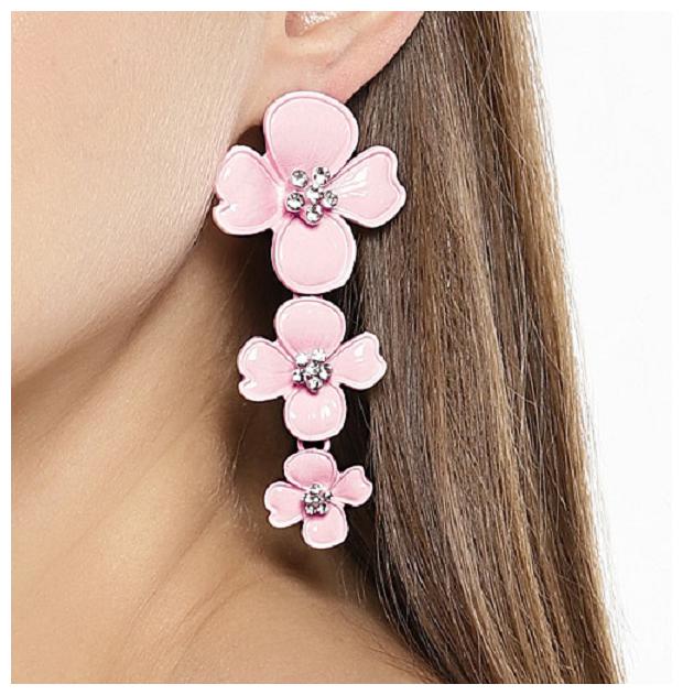 

OOMPH Jewellery Pink Acrylic Floral Statement Fashion Drop Earrings For Women Girls