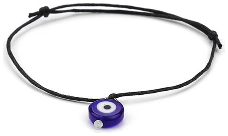 

OOMPH Jewellery Blue Goodluck Evil Eye Beads In Black Thread Fashion Bracelet For Men Women