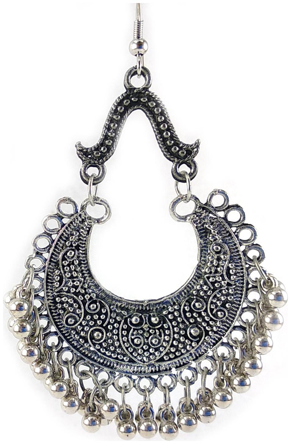 

Oxidised Silver Black Shaded Dangle And Drop Earrings For The Elegant Women