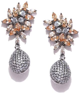 Panash Black Peach Oversized Drop Earrings Online At Low Panash Black Peach Oversized Drop Earrings
