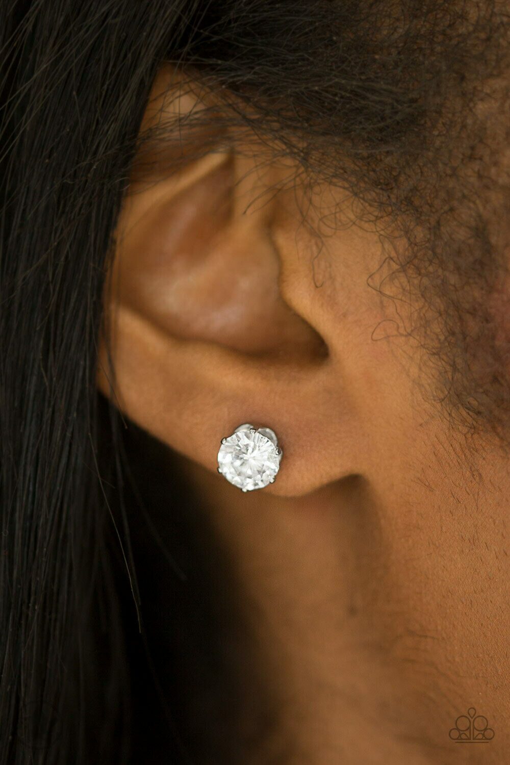 

Paparazzi Earrings Post Crystal Rhinestone Silver Jewelry - Just in Timeless