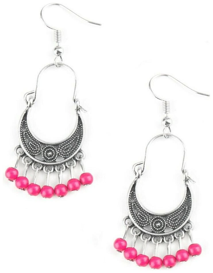 

Paparazzi Jewelry Hopelessly Houston Pink Earrings Gorgeous Vintage Spring