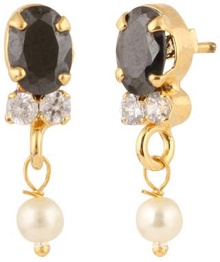 Parijaat Exclusive Designer Gold Plated Cz Stud Earrings Online Parijaat Exclusive Designer Gold Plated Cz Stud Earrings