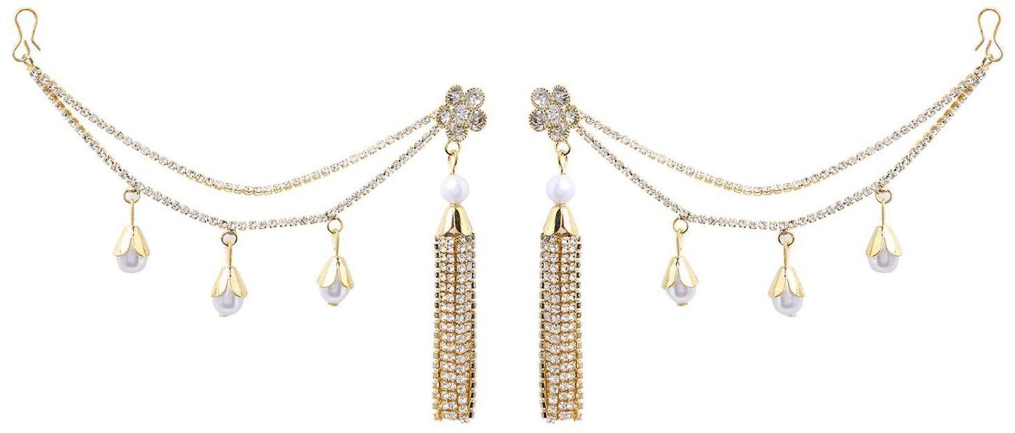 

Parinaaz Fashion Jewellery Stylish Gold Plated CZ Wedding Party Wear Dangle Earring Set