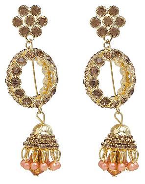 

Parinaaz Fashion Jewellery Stylish Gold Plated CZ Wedding Party Wear Dangle Earring Set