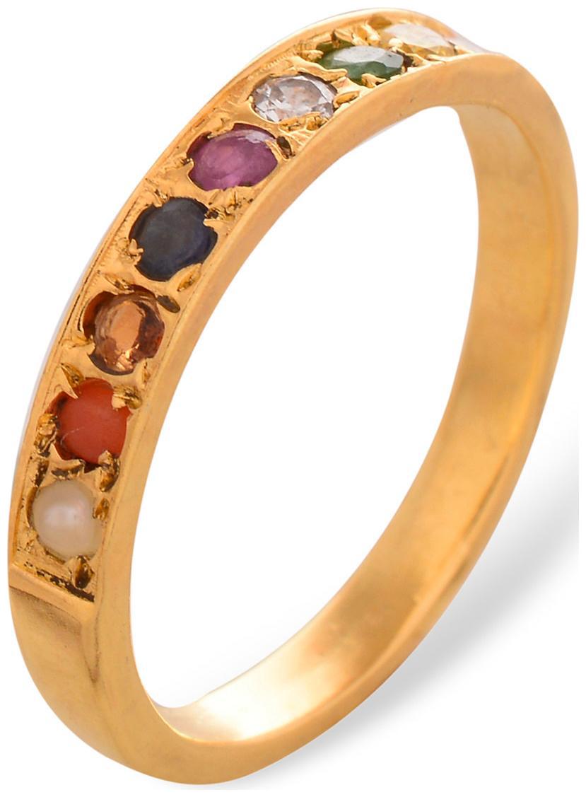 

PeenZone 18k Gold Plated Navratna Ring For Unisex