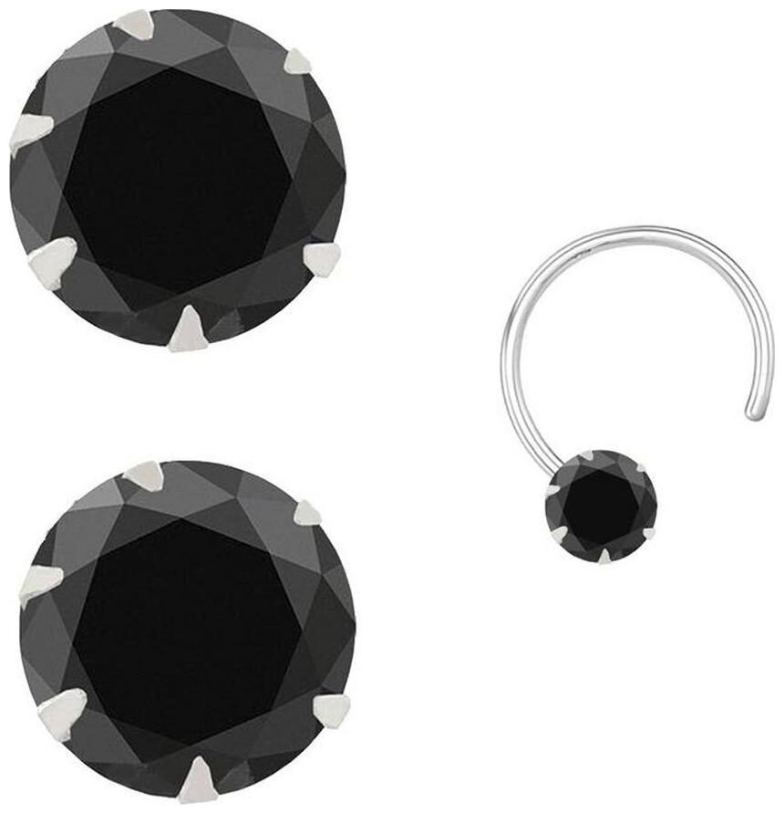 

PeenZone 92 5 Sterling Silver Earrings and Nose Pin Combo For Women Girls