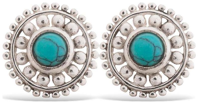 

PeenZone 92 5 Sterling Silver Turquoise (Firoza) Ear Tops For Women Girls
