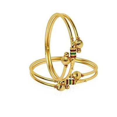 

Penny Jewels Alloy Contemporary Gold Plated Antique Stylish Golden Bangles Set For Women Girls (Pack Of 2)