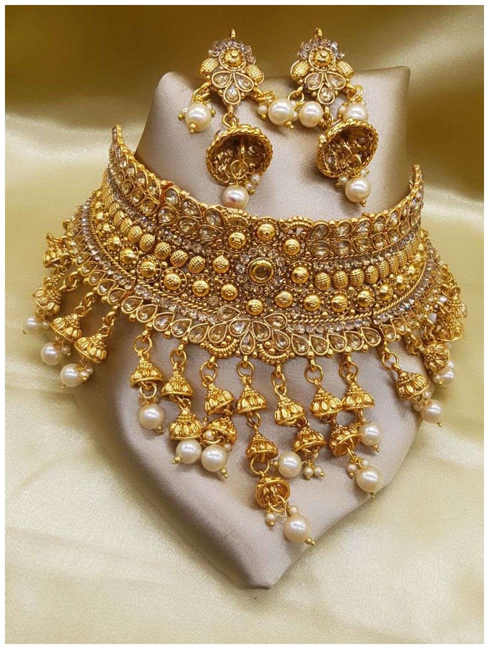 

Penny Jewels Gold Plated Bridal Necklace Jewellry Set For Women