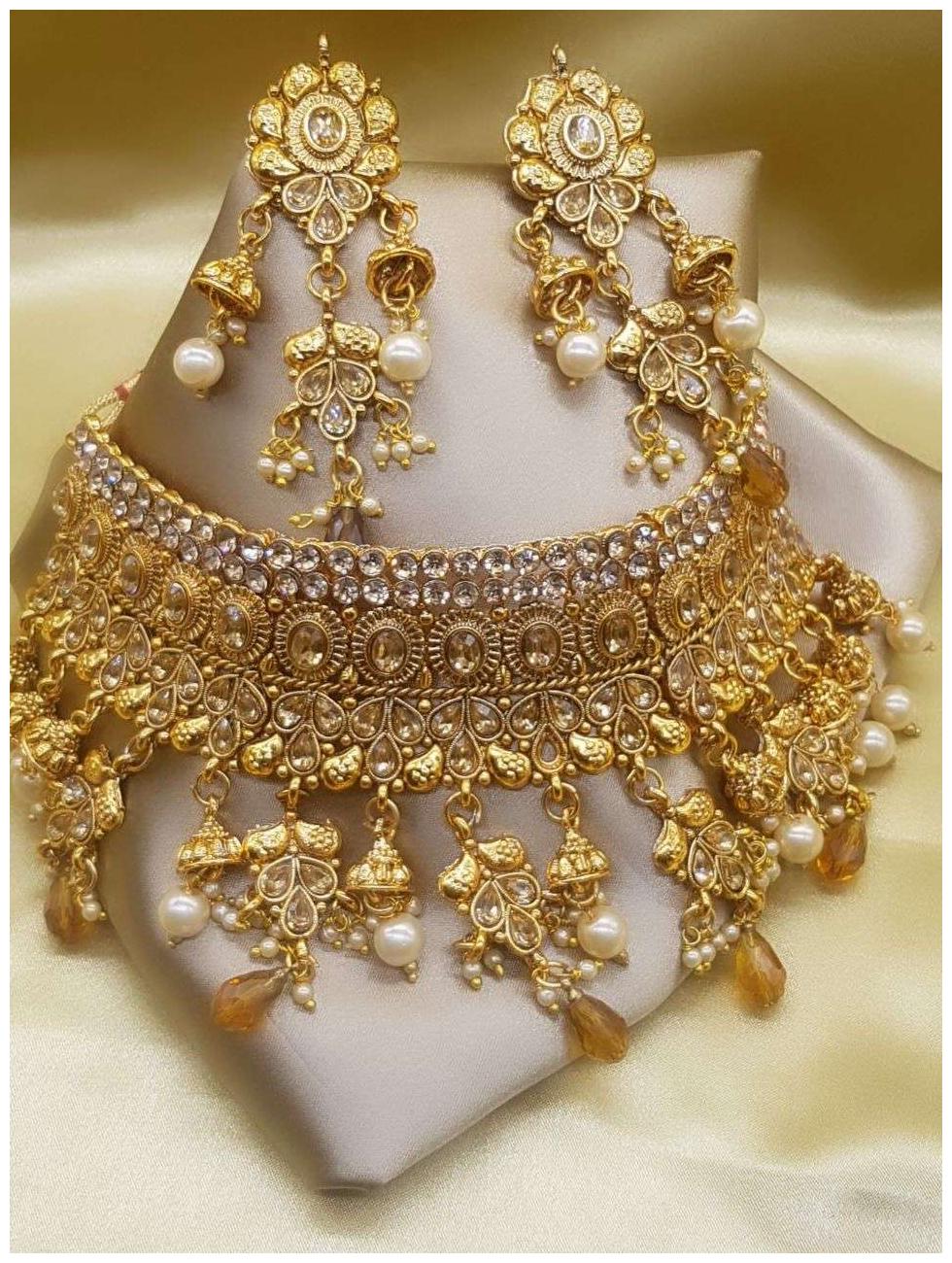 

Penny Jewels Gold Plated Bridal Necklace Jewellry Set For Women