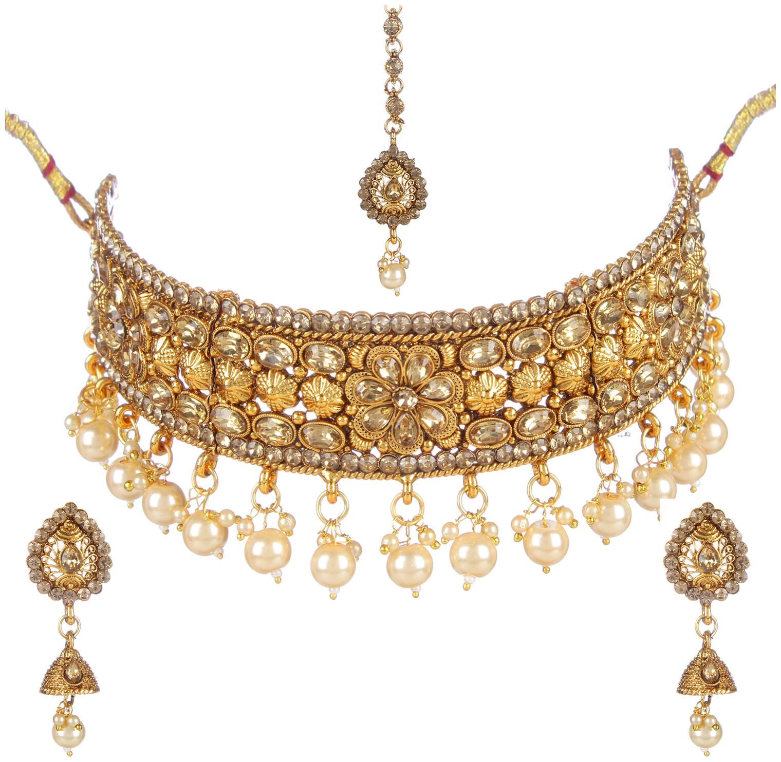 

Penny Jewels Alloy Gold Plated Unique Fancy Jewellery Set