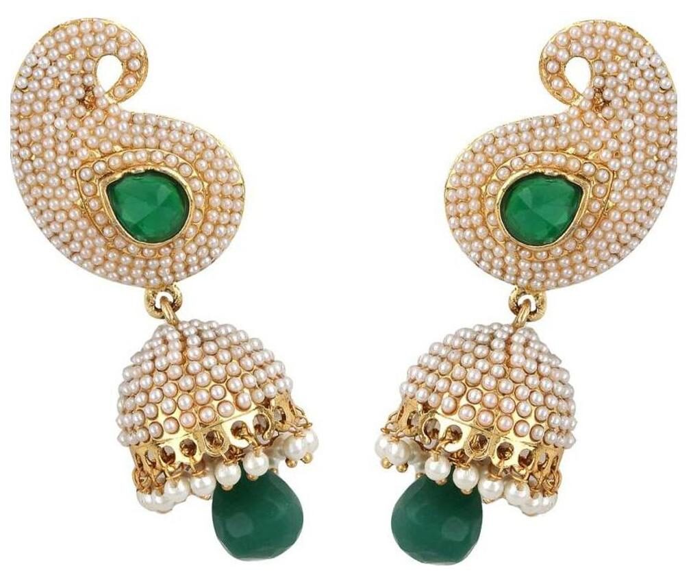 

Penny Jewels Alloy Party Wear Wedding Latest Designer Fancy Jhumki Earring Set For Women Girls