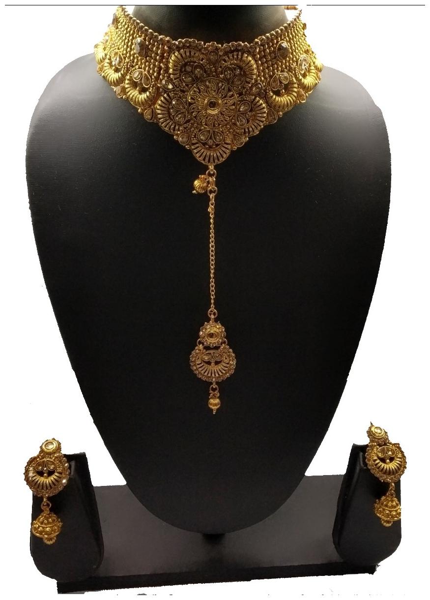 

Penny Jewels Alloy Wedding Style Gold Plated Necklace Jewellery For Women Girls