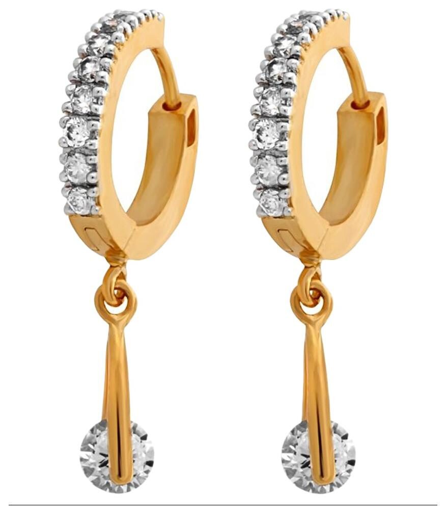 

Penny Jewels Golden Solitaire Alloy Earrings