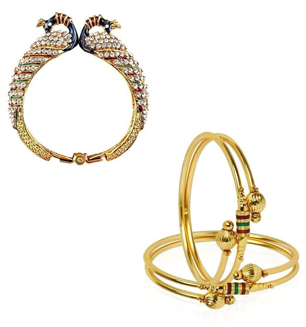 

Penny Jewels Alloy Enameled Fashion Designer Stylish Comfy Bangles Set For Women Girls (Pack of 3)