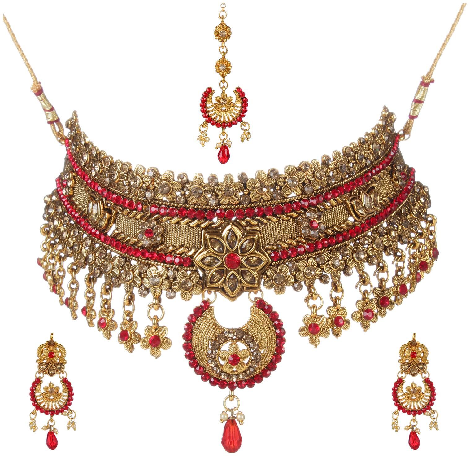 

Penny Jewels Alloy Gold Plated Latest Fancy Jewellery Set